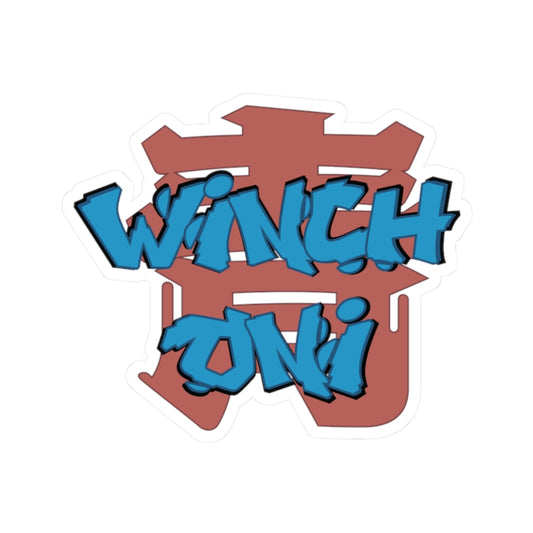 Winch Oni Text only Kiss-Cut Stickers