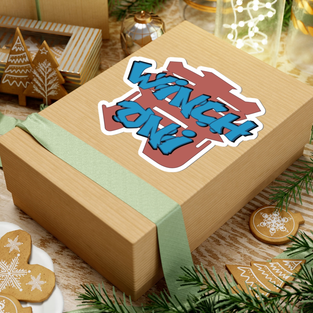 Winch Oni Text only Kiss-Cut Stickers